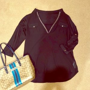 Like New, Deep V Black Avon Tunic In XL! Worn Once